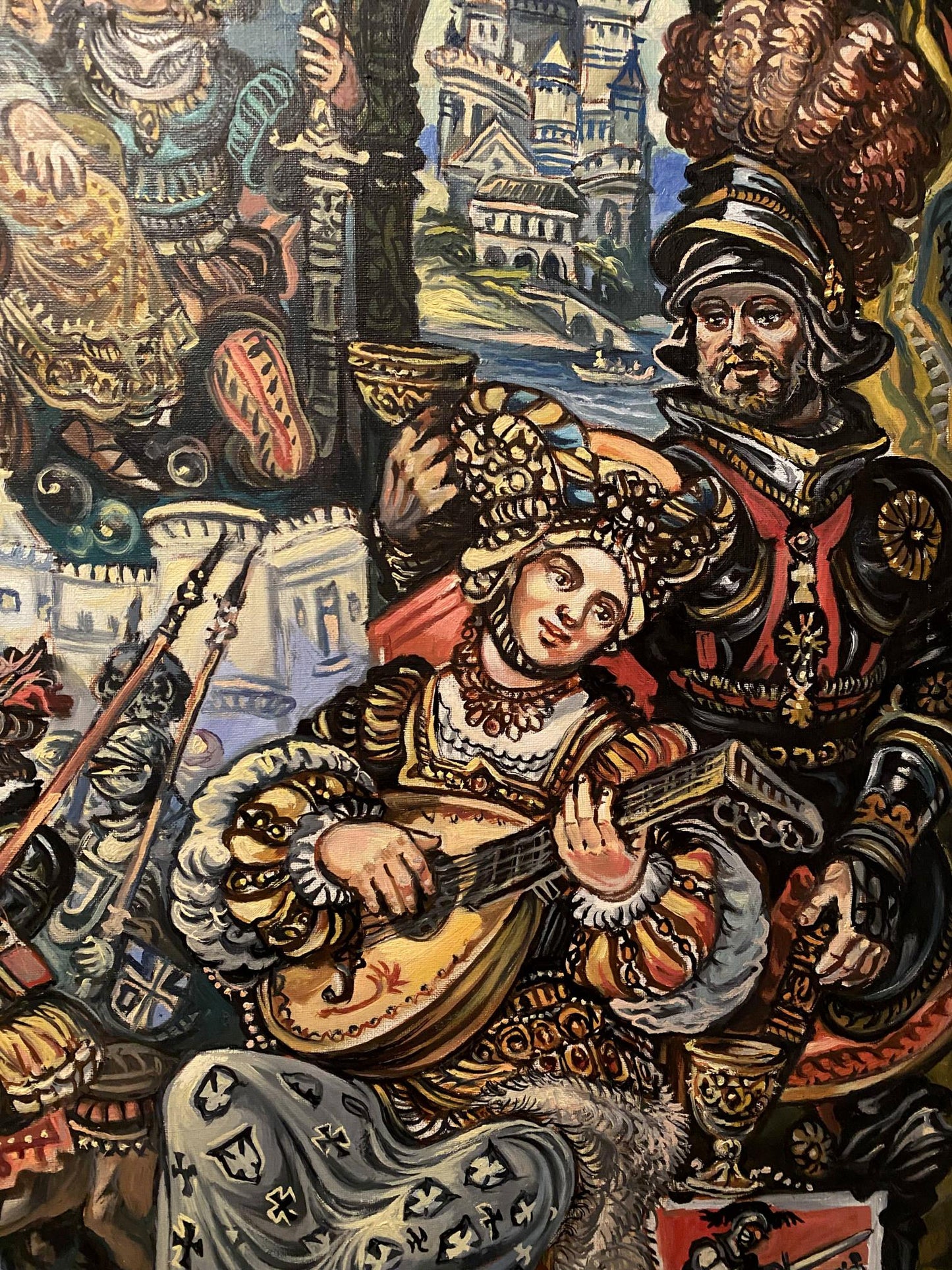 Oil painting Medieval plot Alexander Litvinov
