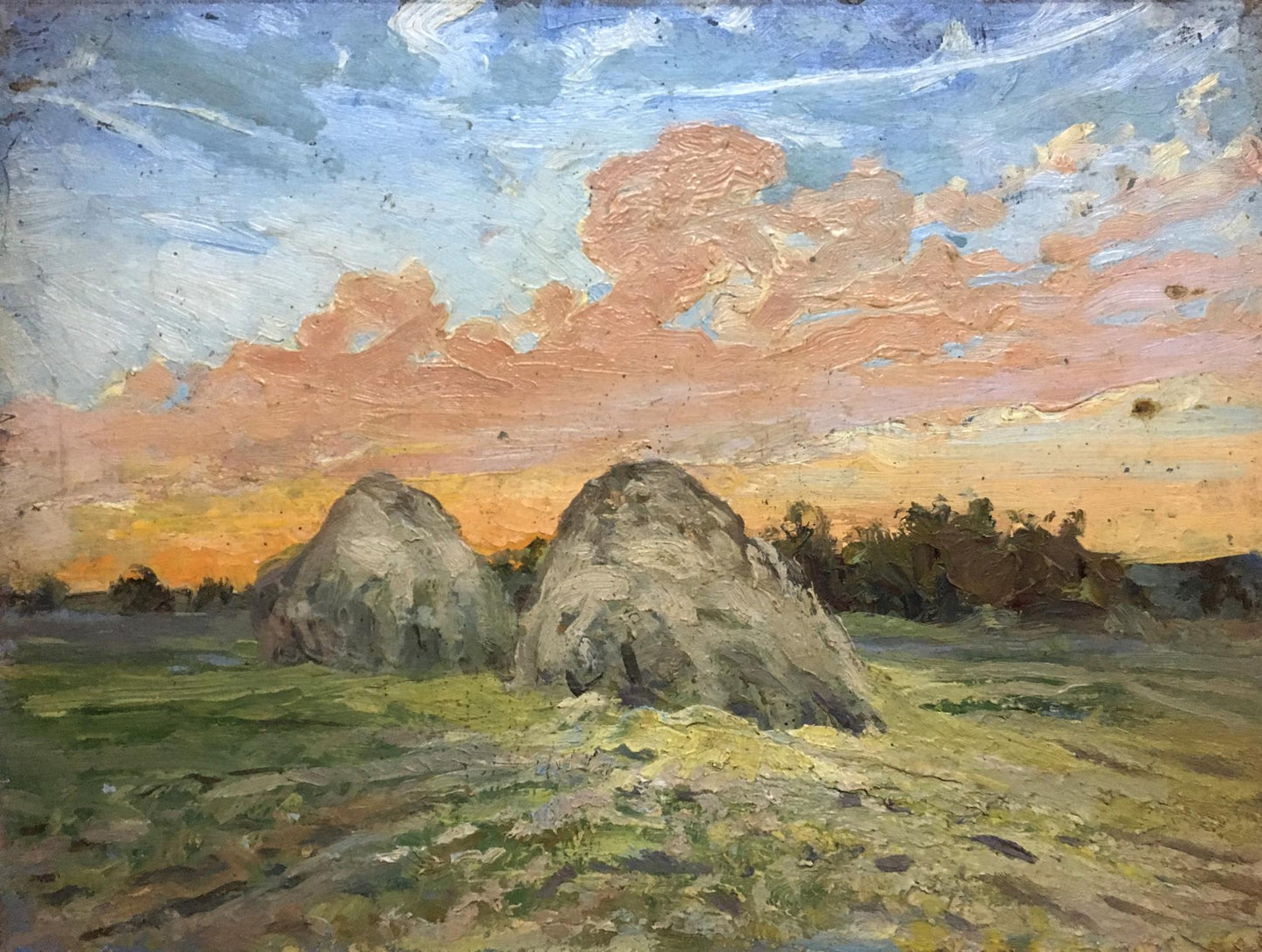 Oil painting Sunset Over the Fields Alexander Cherkass