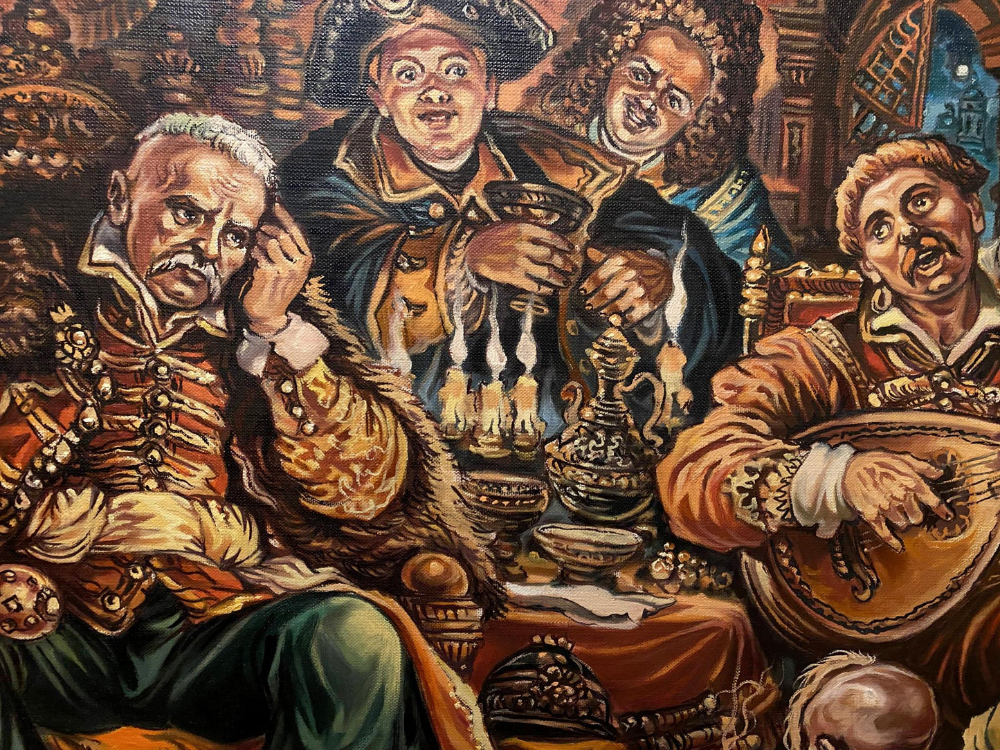 Oil painting Hetman Mazepa and Karl 12 Alexander Arkadievich Litvinov