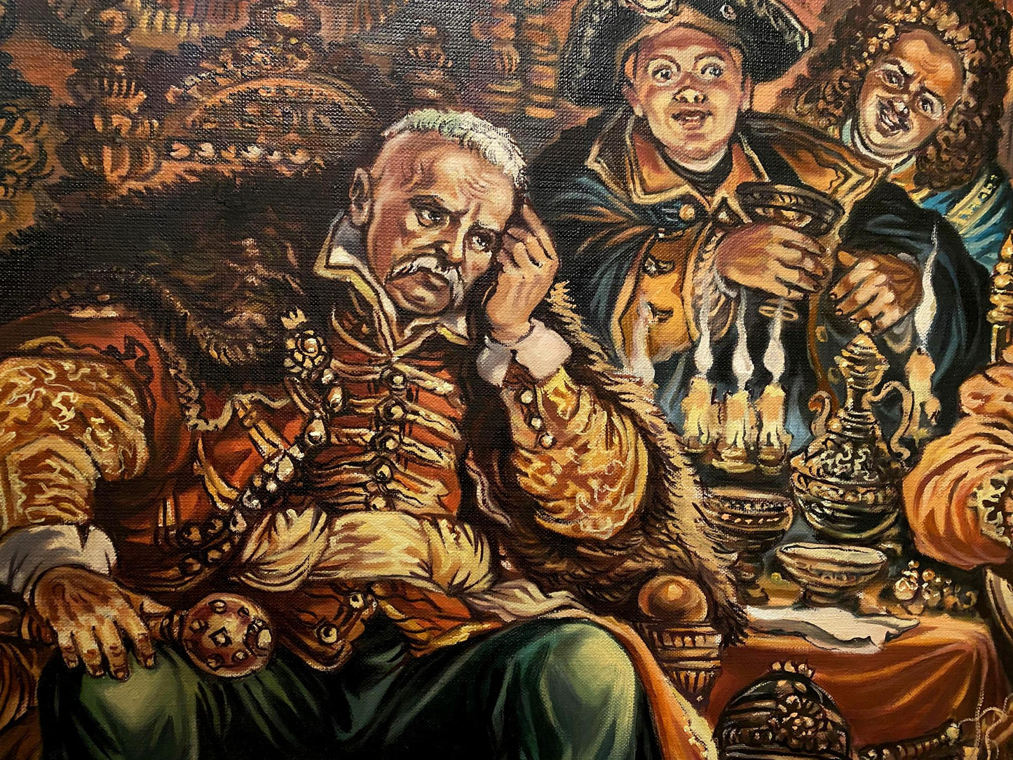 Oil painting Hetman Mazepa and Karl 12 Alexander Arkadievich Litvinov