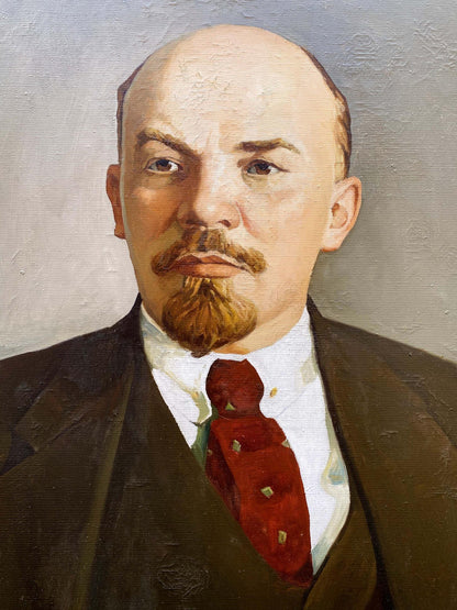 Oil painting Portrait of Lenin before the meeting Unknown artist