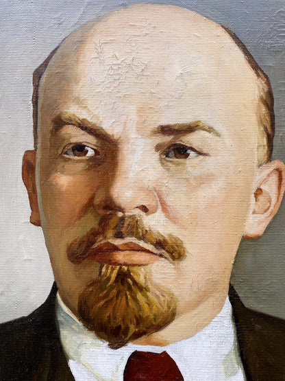 Oil painting Portrait of Lenin before the meeting Unknown artist