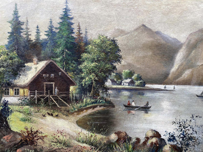 Oil painting Fishing boat ride Unknown artist