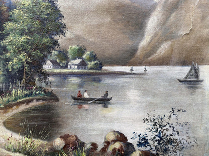 Oil painting Fishing boat ride Unknown artist