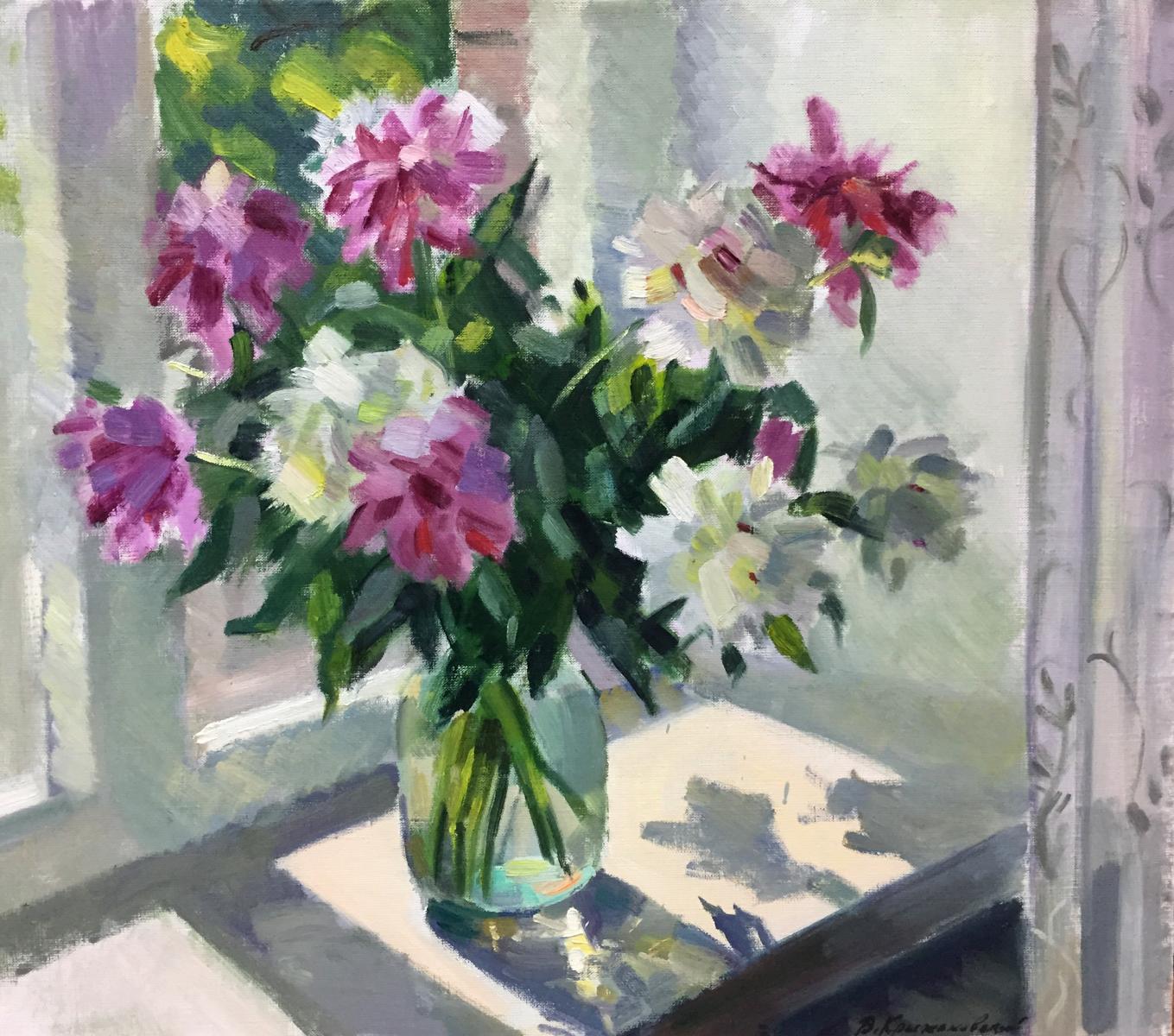 Oil painting Peonies Kryzhanivskyi Viktor Vladimirovich