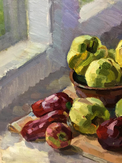 Oil painting Apples and peppers Kryzhanivskyi Viktor Vladimirovich