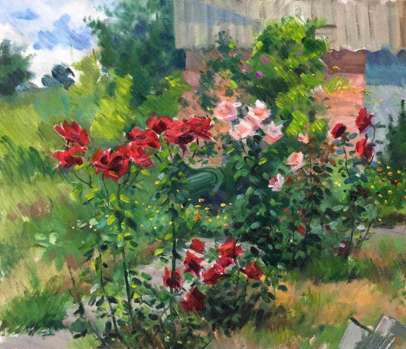Oil painting In the garden Kryzhanivskyi Viktor Vladimirovich