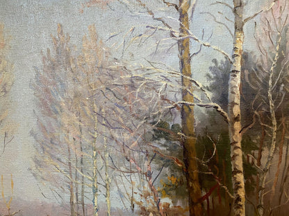 Oil painting Sun rays in the forest Glushchenko Nikolai Petrovich