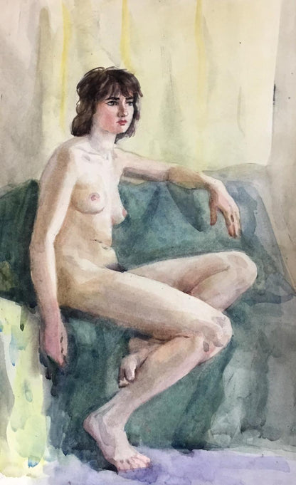 Watercolor painting Nude girl Kryzhanivskyi Viktor Vladimirovich