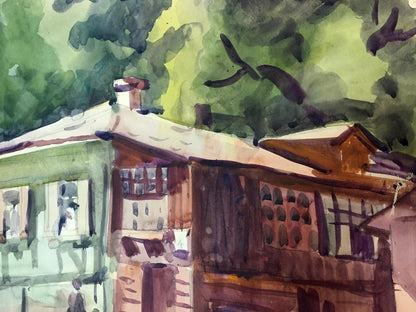 Watercolor painting Summer afternoon Kryzhanivskyi Viktor Vladimirovich