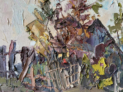 Oil painting Abandoned village Gaponchenko Ivan Ivanovich