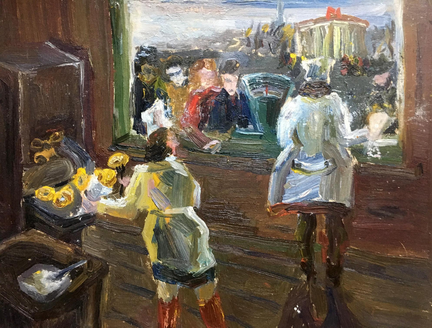 Oil painting Bread Shop Irina Palazhchenko
