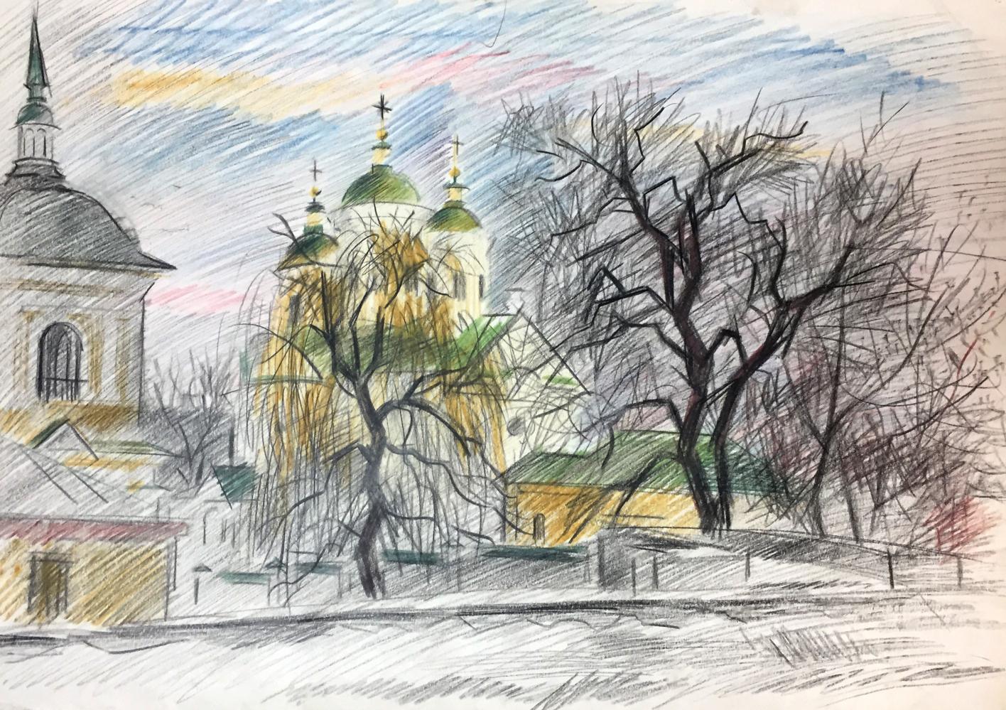 Pencils painting Kiev Kryzhanivskyi Viktor Vladimirovich