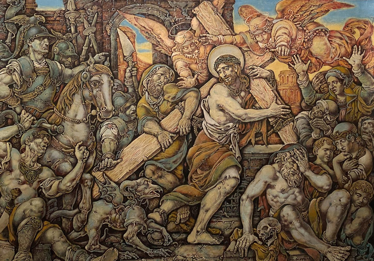 Oil painting Passion of Christ. Carrying the Cross Litvinov Oleg Arkad'yevich