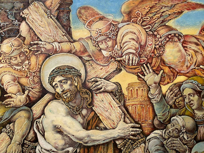Passion of Christ depicted in oil by Litvinov Oleg Arkad'yevich: Carrying the Cross