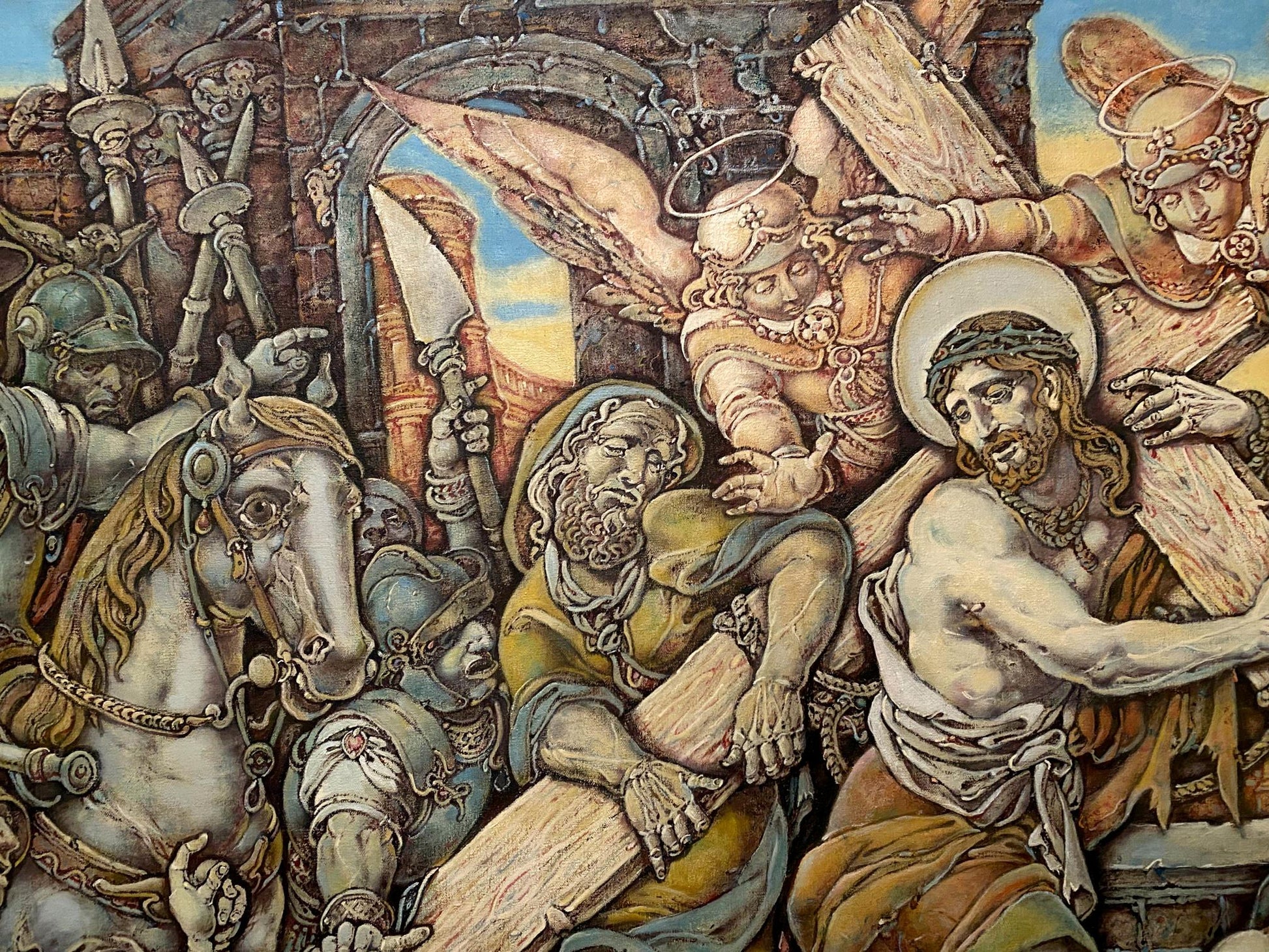 Litvinov Oleg Arkad'yevich's oil artwork portraying the Passion of Christ: Carrying the Cross