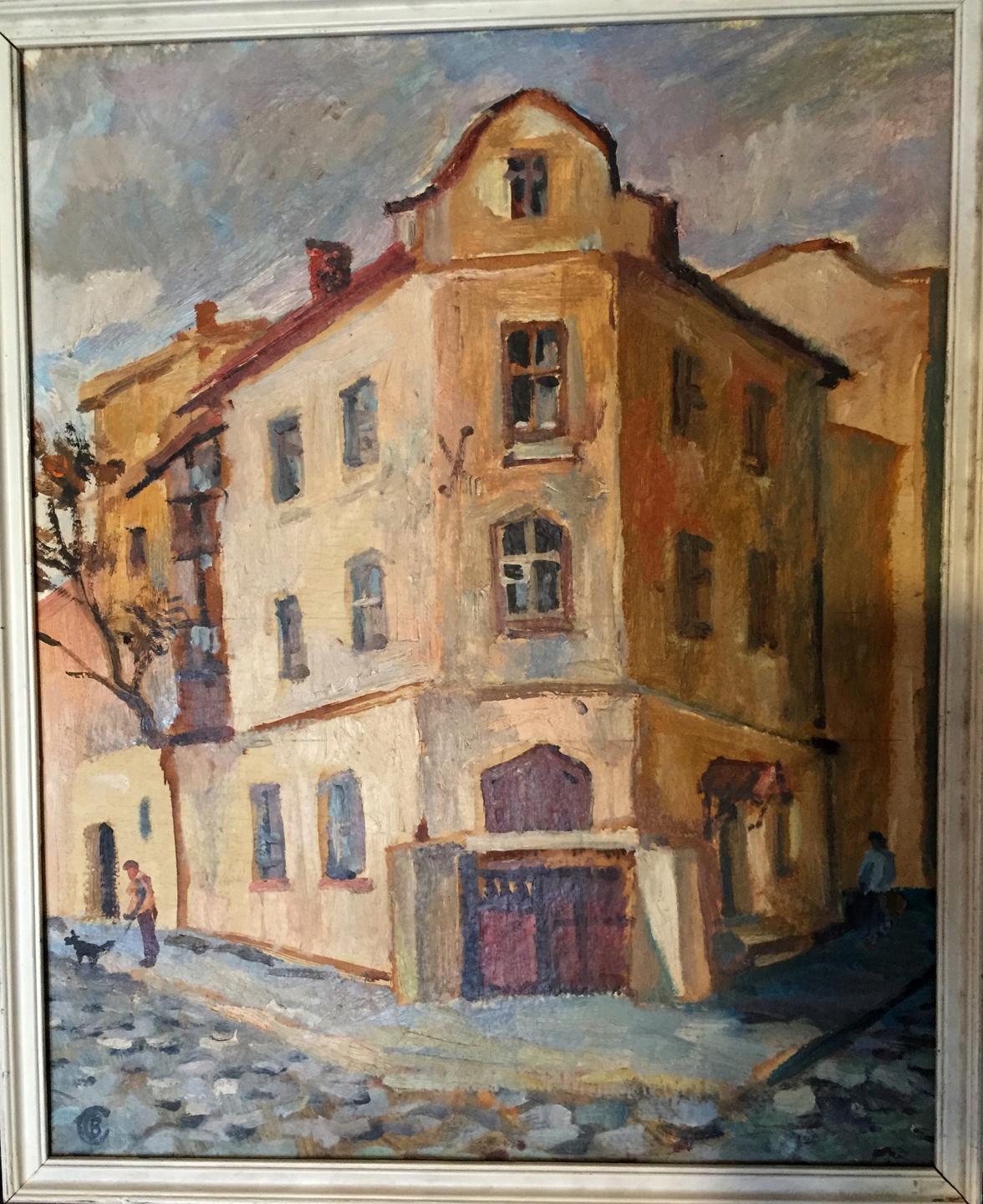 Oil painting Ushinsky lane Strelnikov Vladimir Vladimirovich