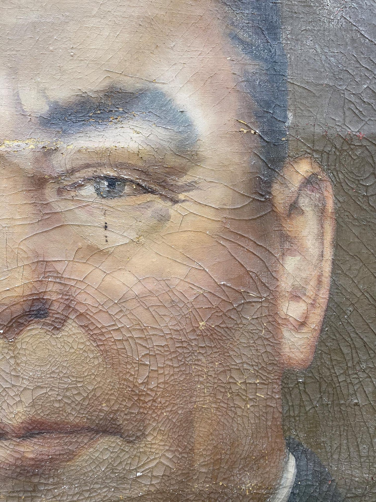 Social realism oil painting Portrait of Brezhnev Unknown author