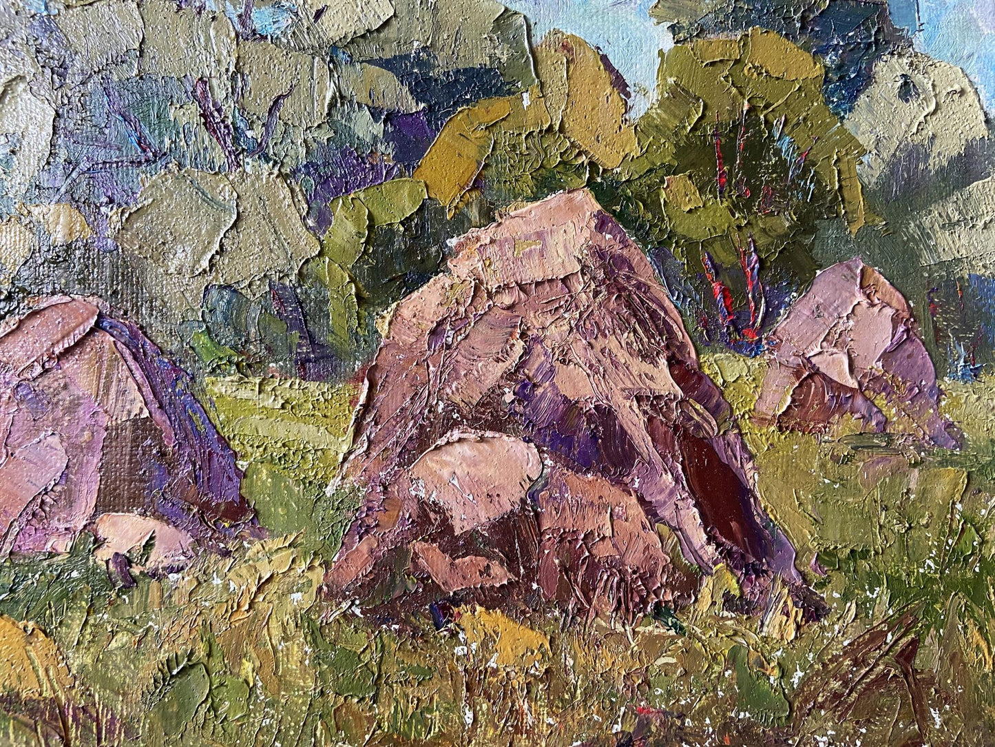 Oil painting Haystacks Gaponchenko Ivan Ivanovich