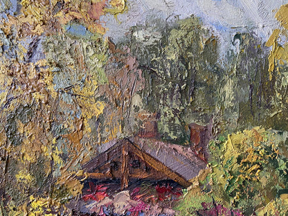 Oil painting Autumn in the village Gaponchenko Ivan Ivanovich