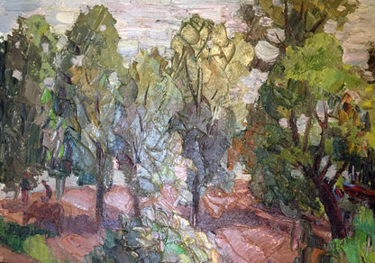 Oil painting by Petr Mikhailovich Kolomoitsev, featuring Sednevskaya Grove