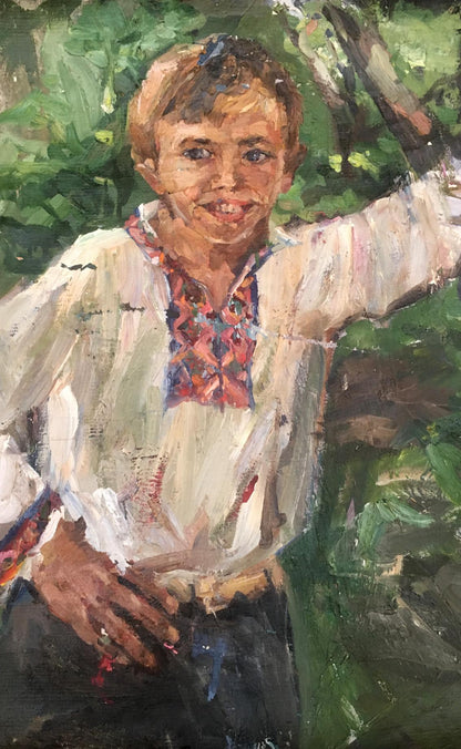 Oil painting Portrait of a boy Palazhchenko Irina