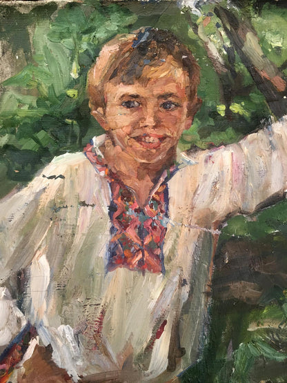 Oil painting Portrait of a boy Palazhchenko Irina