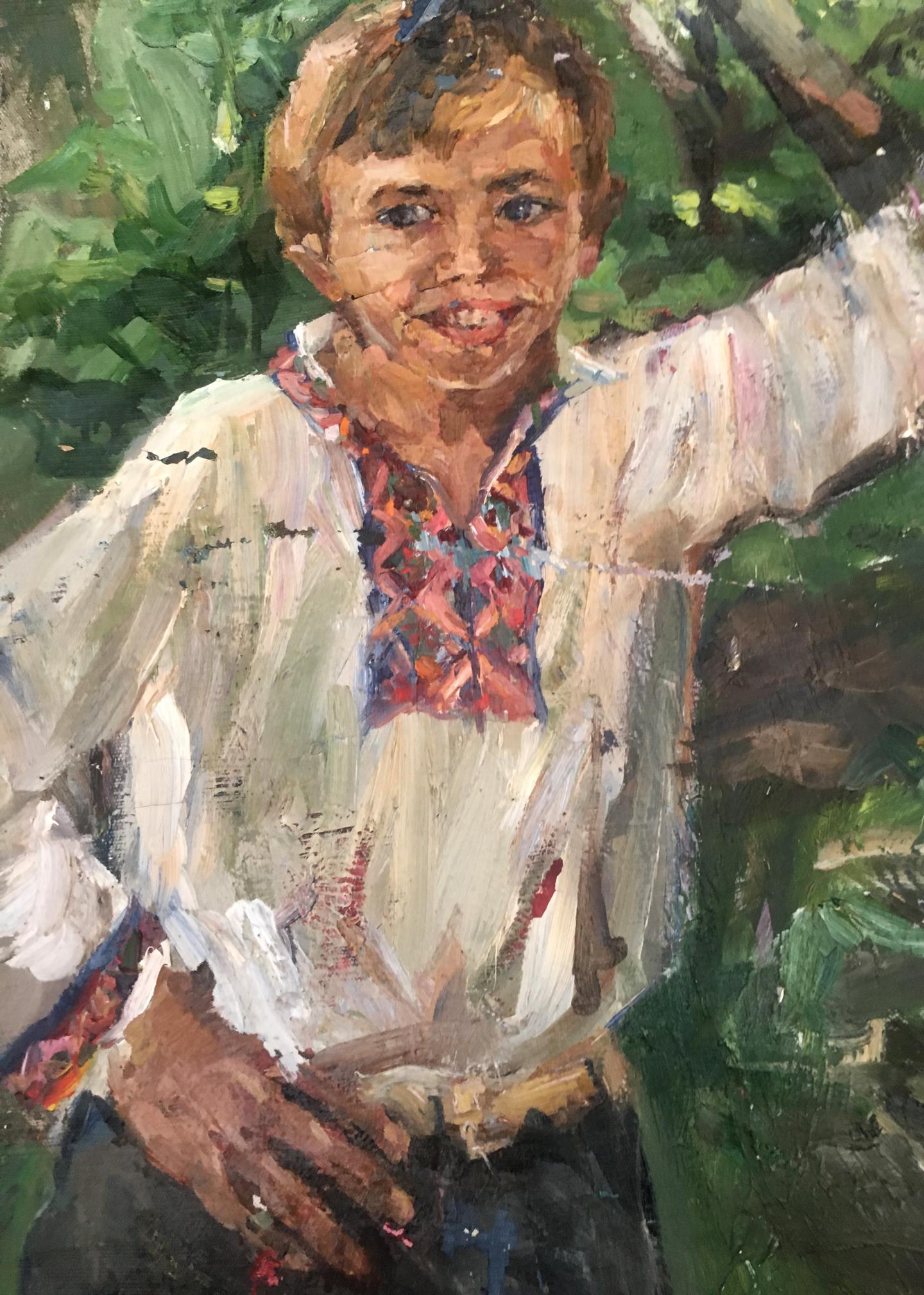 Oil painting Portrait of a boy Palazhchenko Irina