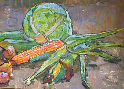 Oil painting Still life with corn Chehodar Vasyl