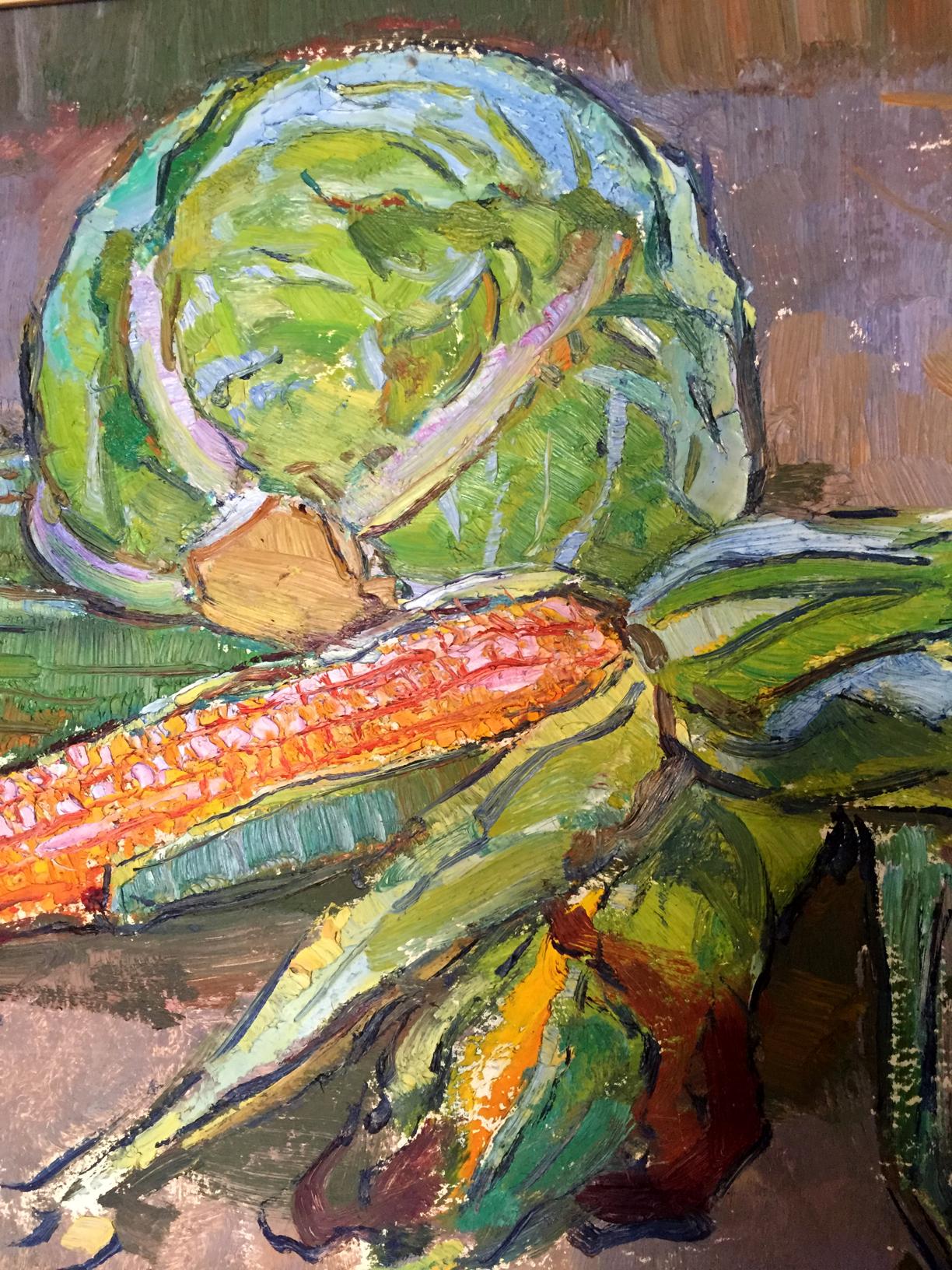 Oil painting Still life with corn Chehodar Vasyl