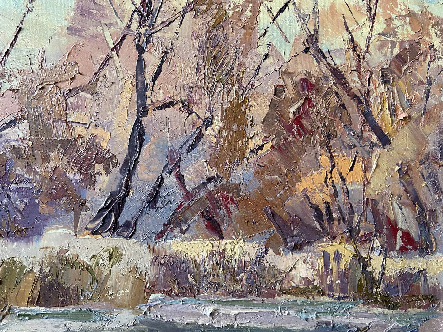 Oil painting Evening on the Vorskla river Gaponchenko Ivan Ivanovich
