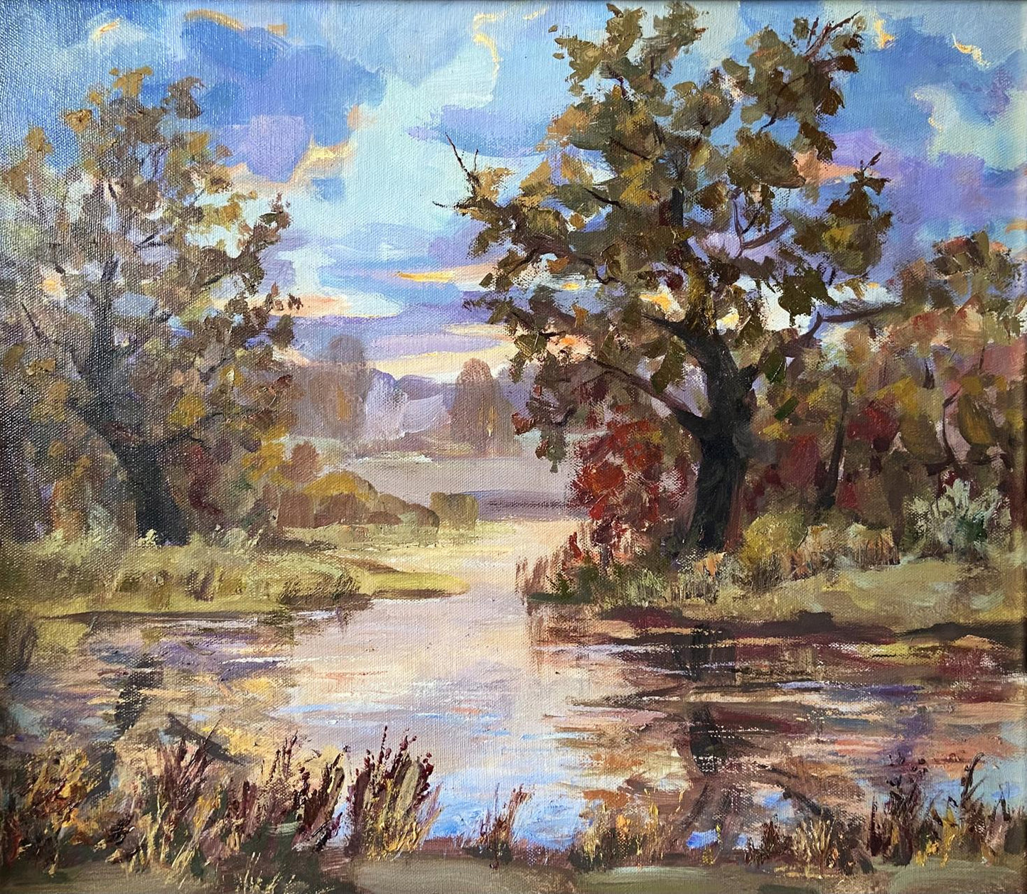 Oil painting Autumn evening Gaponchenko Ivan Ivanovich