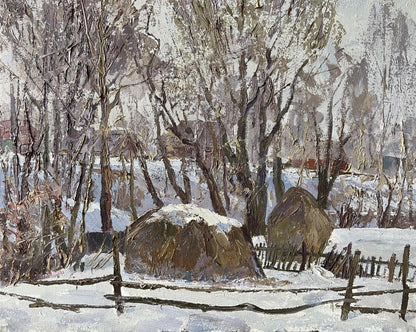 Oil painting Covered with snow Gaponchenko Ivan Ivanovich