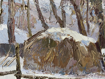 Oil painting Covered with snow Gaponchenko Ivan Ivanovich