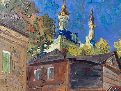 Oil painting Old courtyard Gaponchenko Ivan Ivanovich