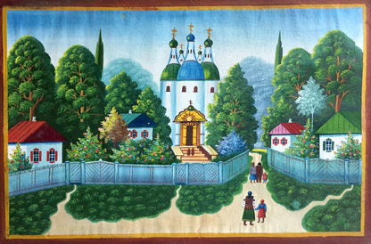 Oil painting To the church