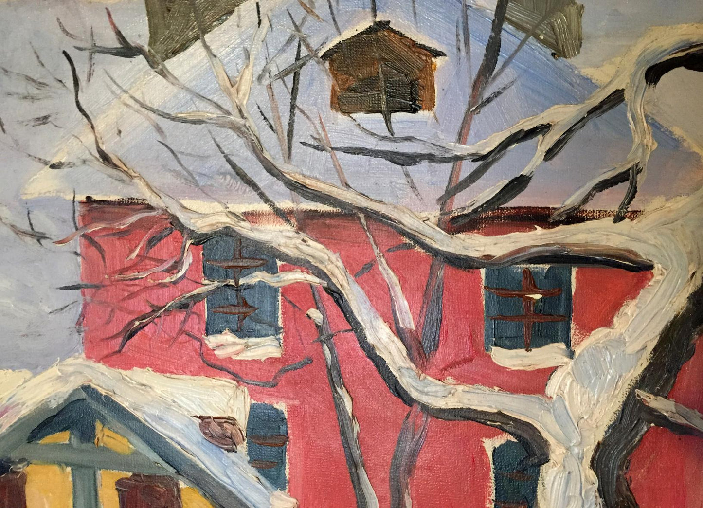 Oil painting Old house Savinets