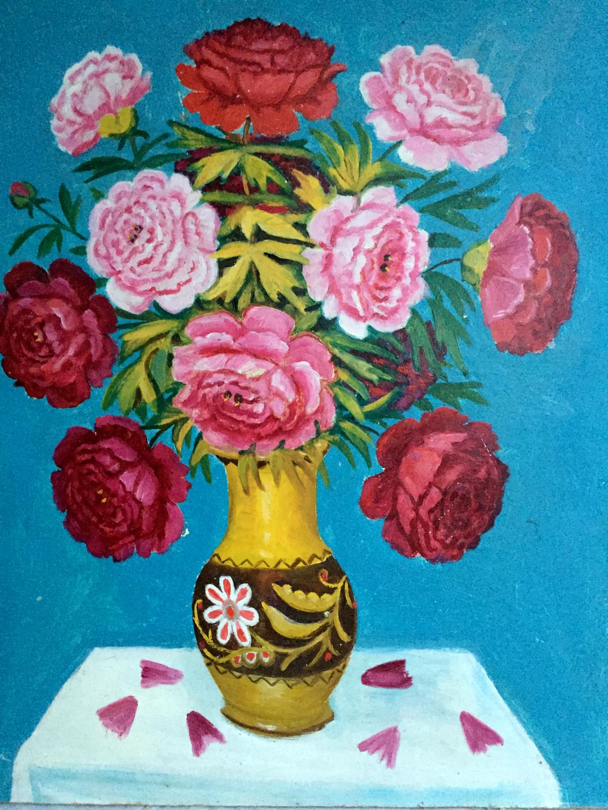 Oil painting Still life with flowers