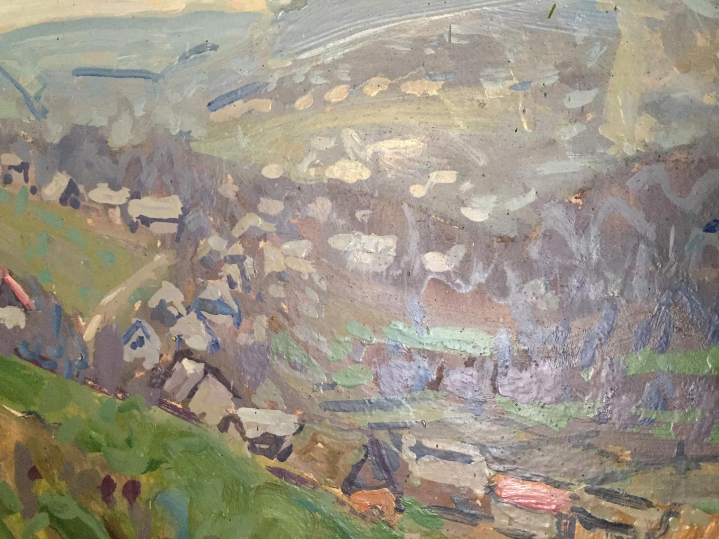 Oil painting Spring in the village Kolosovsky Georgiy Sergeevich