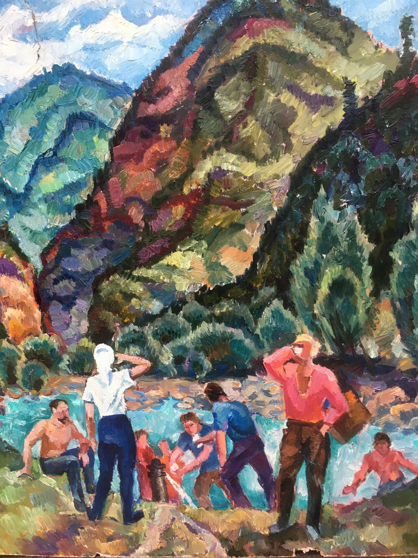 Oil painting People on a picnic