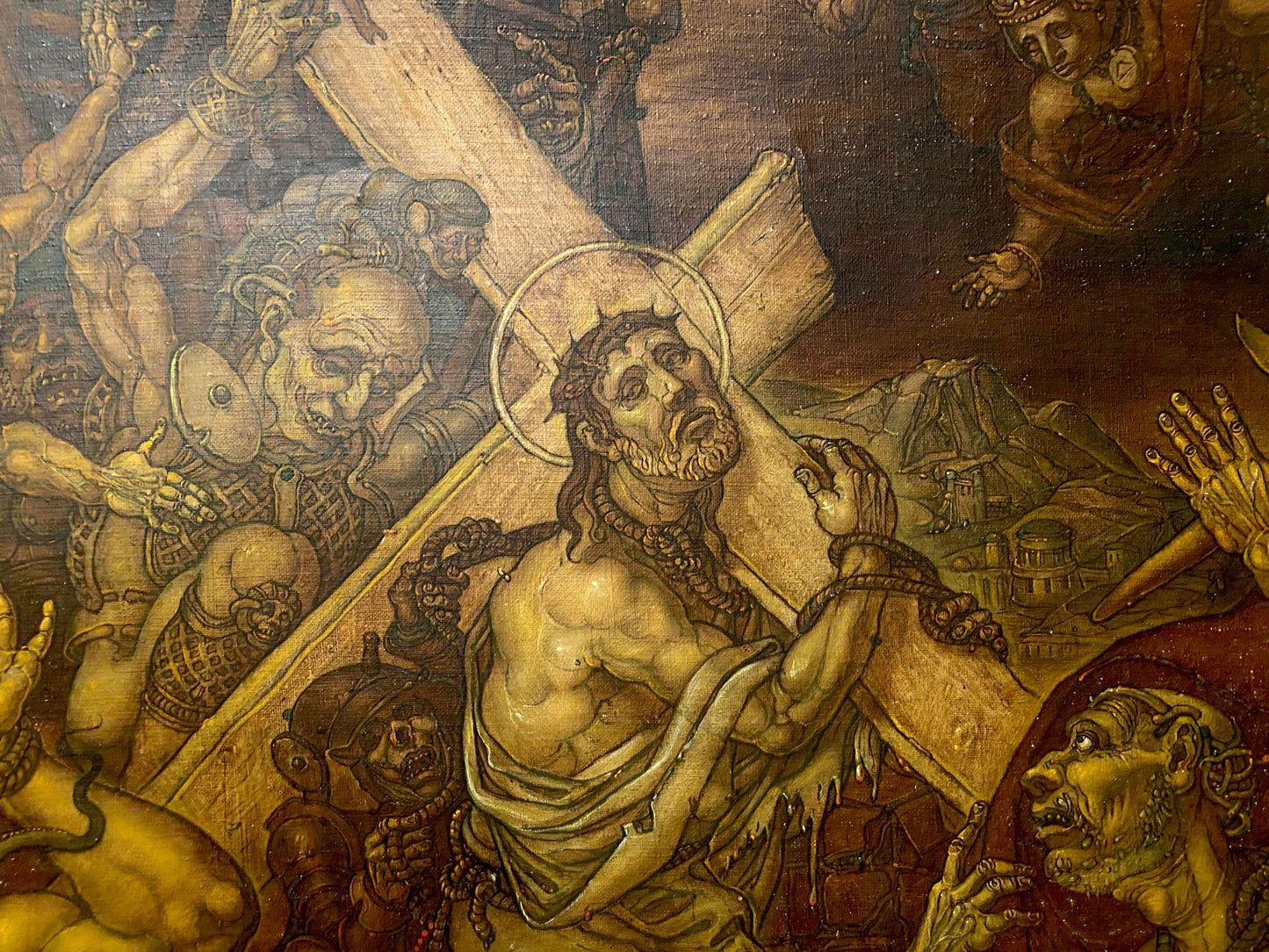 Oil painting Carrying the cross Oleg Litvinov