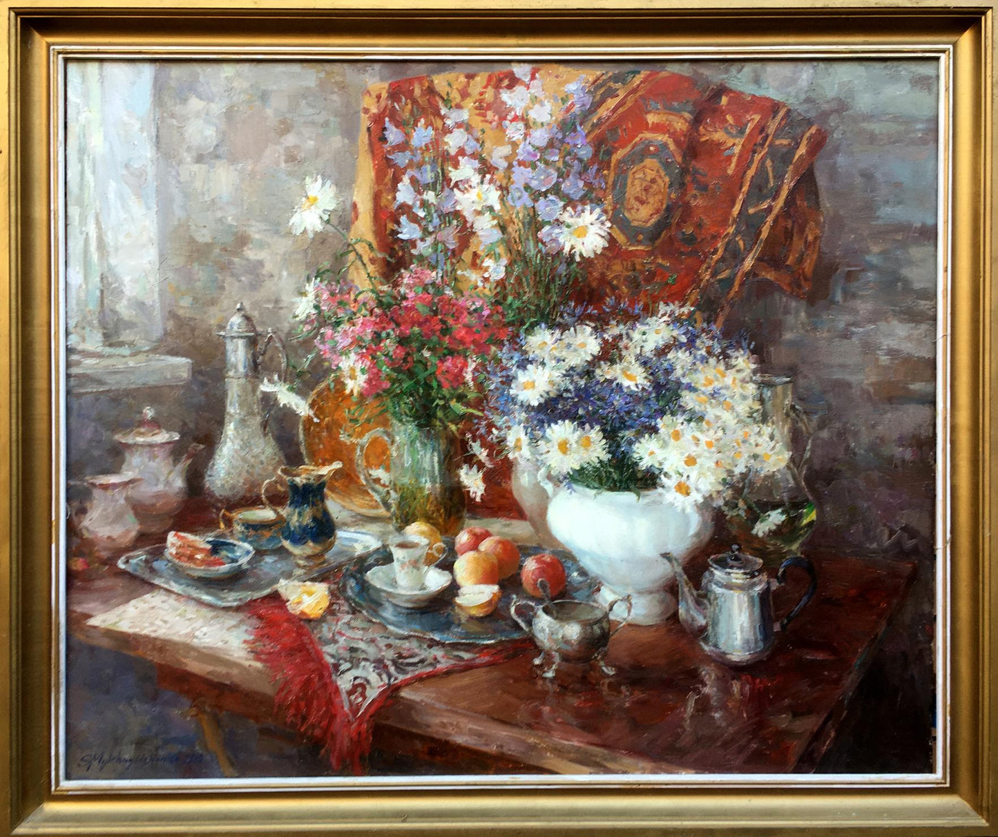 Oil painting Still life with camomiles Mikhailichenko Sergey Viktorovich