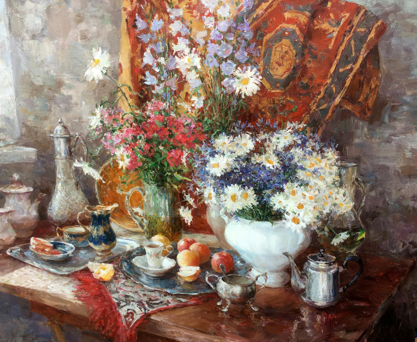 Oil painting Still life with camomiles Mikhailichenko Sergey Viktorovich