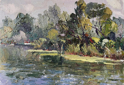 Oil painting Summer sunny landscape Gaponchenko Ivan Ivanovich