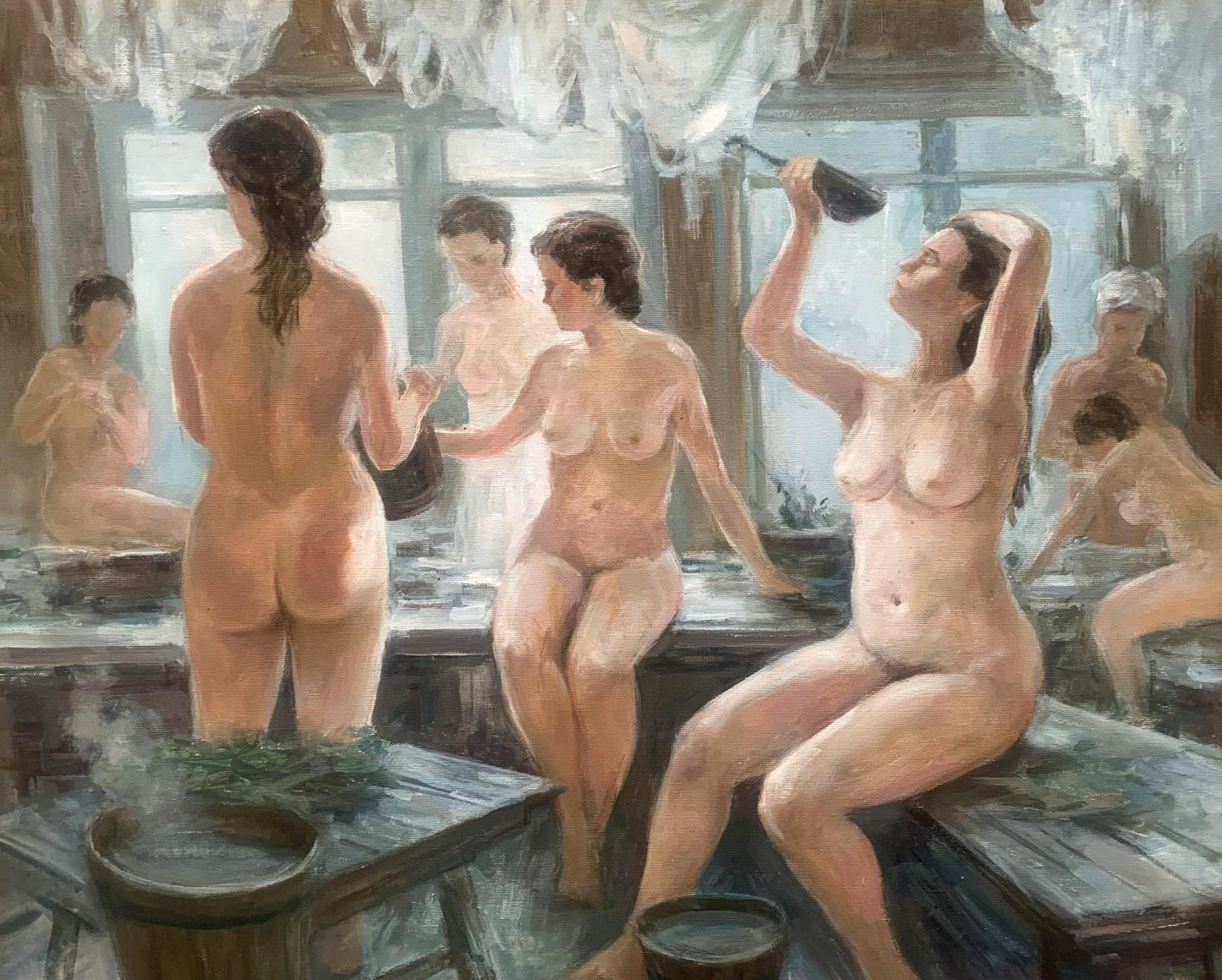 Oil painting In the bath Mikhailichenko Sergey Viktorovich