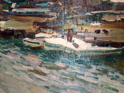Oil painting Port Victor Nikolayevich Volkov