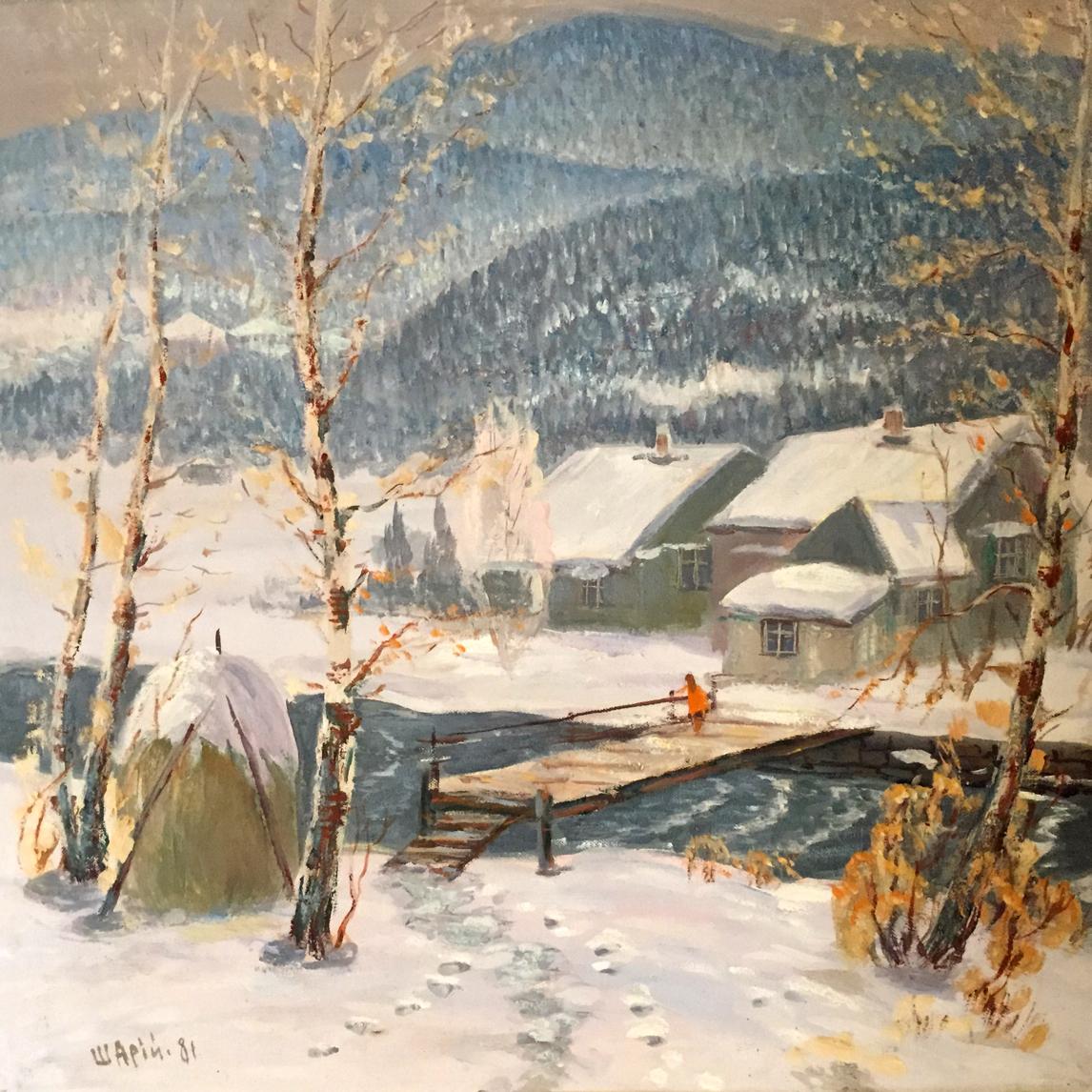Oil painting Winter in the Carpathians Shary Anatoly Ivanovich
