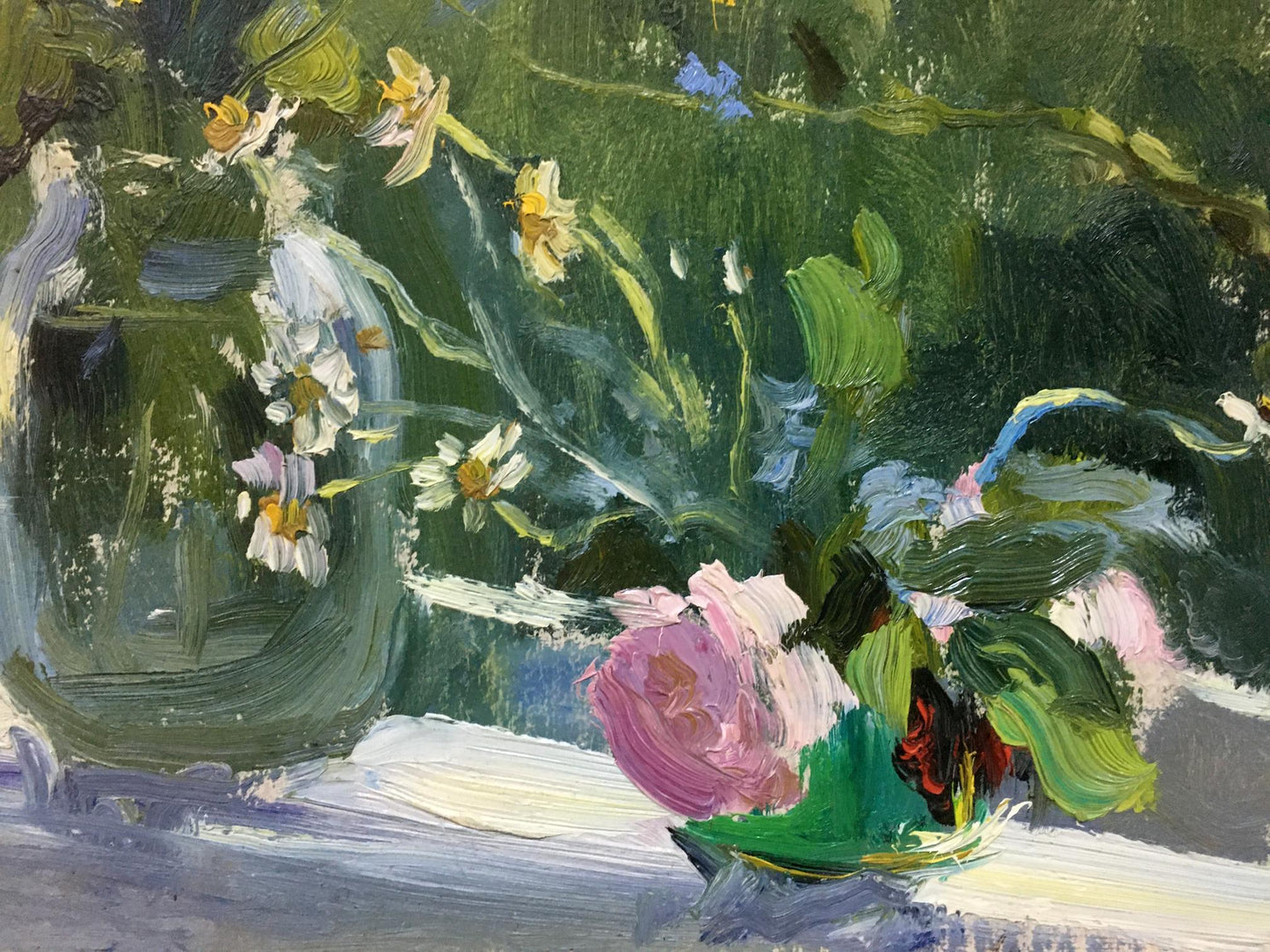 Oil painting Flowers on the window Poplavsky Mikhail Konstantinovich