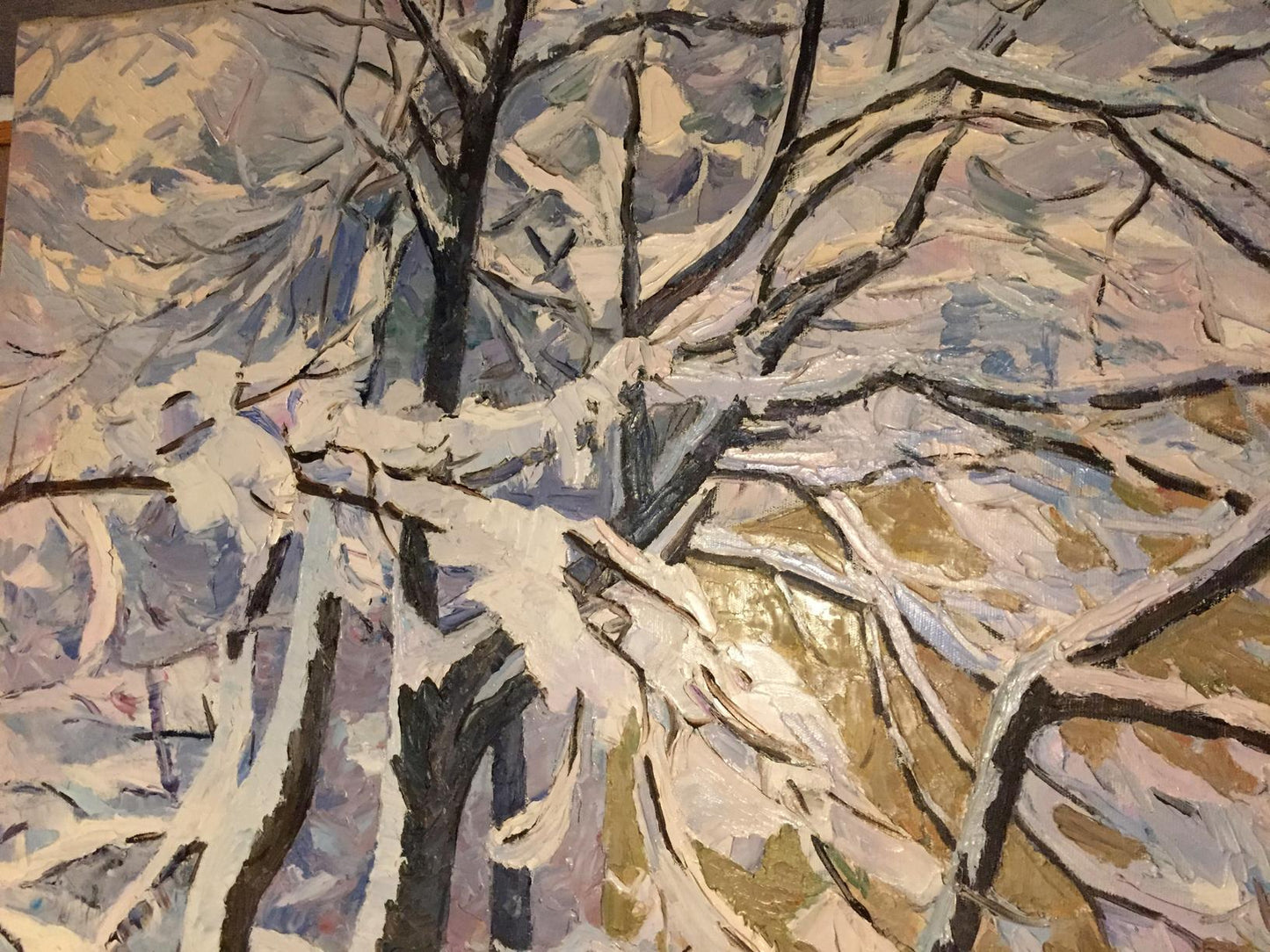 Oil painting Winter sketch Sabadysh Petr Yevlampievich