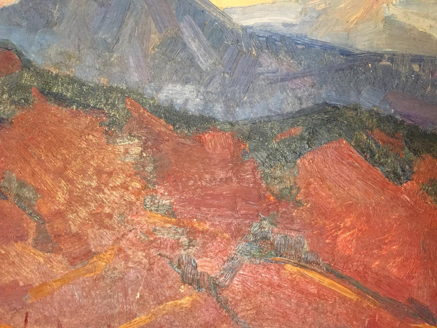 Nikolay Aleksandrovich Khrustalenko's oil painting capturing "The Mountains"